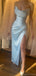 Elegant Sleeveless Mermaid Side Slit Ivory Satin Bridesmaid Dresses Online, BG502
