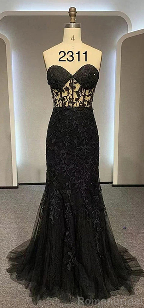 Simple Sweetheart Mermaid Red Applique Evening Prom Dress Online, OL075