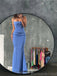 Simple Spaghetti Straps Mermaid Sleeveless Slate Blue Evening Prom Dress Online, OL101