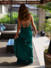 Elegant Spaghetti Straps Mermaid Sleeveless Dark Green Evening Prom Dress Online, OL105