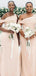 Elegant Off the Shoulder One Shoulder Mermaid Long Satin Bridesmaid Dresses Online, BG498
