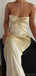 Sexy Halter Mermaid Elegant Champagne Long Evening Prom Dress Online, OL136