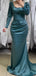 Elegant Long Sleeves Mermaid Satin Long Bridesmaid Dresses with Trailing, BG611
