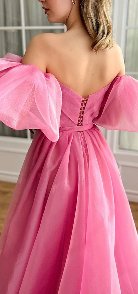 Gorgeous Off Shoulder Side Slit A-line Long Prom Dress Online, OL265