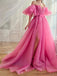 Gorgeous Off Shoulder Side Slit A-line Long Prom Dress Online, OL265