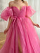 Gorgeous Off Shoulder Side Slit A-line Long Prom Dress Online, OL265