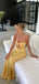 Simple Mermaid Elastic Satin Sleeveless Strapless Long Evening Prom Dress Online, OL164