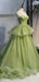 Gorgeous Spaghetti Straps V-neck A-line Tulle Long Evening Prom Dress Online, OL202