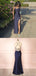 Elegant Mermaid Spaghetti Straps Sleeveless Side Slit Evening Prom Dress Online, OL167