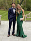 Elegant V-neck Mermaid Dark Green Long Evening Prom Dress Online, OL133