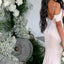 Elegant Cold Shoulder Mermaid Blush Long Bridesmaid Dresses Online, BG555