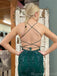 Simple Spaghetti Straps Straight Neck Mermaid Dark Green Long Evening Prom Dress Online, OL140