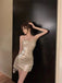 Simple Spaghetti Straps Mermaid New Fabric Short Homecoming Dresses, HD0641