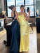Gorgeous Straps Mermaid Backless Lemon Long Evening Prom Dress Online, OL142