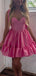 Elegant Straps A-line Satin Azalea Short Homecoming Dresses Online, HD0665