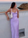 Sexy Spaghetti Straps Mermaid Straight Neck Lilac Evening Prom Dress Online, OL155