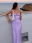 Sexy Spaghetti Straps Mermaid Straight Neck Lilac Evening Prom Dress Online, OL155