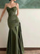 Elegant Spaghetti Straps Mermaid Dusty Sage Evening Prom Dress Online, OL156