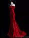Elegant Off the Shoulder Long Sleeves Mermaid Red Long Evening Prom Dress Online, OL161