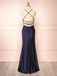 Elegant Mermaid Spaghetti Straps Sleeveless Side Slit Evening Prom Dress Online, OL167