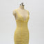 Sexy Spaghetti Straps Mermaid Side Slit Long Yellow Evening Prom Dress Online, OL045