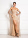 Sparkly Off the Shoulder Mermaid Long Prom Dresses Formal Dress with Side Slit, OL770