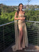 Sparkly Off the Shoulder Mermaid Long Prom Dresses Formal Dress with Side Slit, OL770