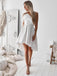 Elegant One Shoulder A-line Ruffle White Homecoming Dresses Online, HD0615