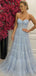 Elegant Blue Sweetheart A-Line Long Prom Dress Ideas, Evening Party Dresses , OLP1232