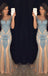 Shiny Blue Spaghetti Strap Mermaid Long Prom Dress Ideas, Evening Party Dresses, OLP1304