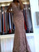 Sexy Pink V-Neck Spaghetti Strap Mermaid  Long Prom Dress Ideas, Evening Party Dresses, OLP1357