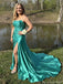 Elegant Green Sweetheart Mermaid Side Slit Long Prom Dress Ideas, Evening Party Dresses, OLP1382