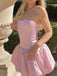 Cute Sweetheart Sleeveless A-line Satin Homecoming Dresses For Party Online, HD1134