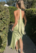 Elegant Yellow High Neck Mermaid Long Prom Dress Ideas, Evening Party Dresses, OLP1366