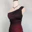 Elegant Red One-Shoulder Mermaid Long Prom Dress Ideas, Evening Party Dresses, OLP1313