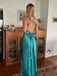 Elegant Teal V-Neck Mermaid Long Prom Dress Ideas, Evening Party Dresses, OLP1273