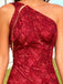 Sexy Red One-Shoulder Mermaid Side Slit Long Prom Dress Ideas, Evening Party Dresses, OLP1367