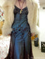 Elegant Blue Spaghetti Strap Mermaid Long Prom Dress Ideas, Evening Party Dresses, OLP1314