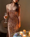 Sparkly Spaghetti Straps Mermaid Sequins Long Prom Dresses with Side Slit, OL726