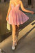 Cute V-neck Sleeveless A-line Satin Homecoming Dresses For Party Online, HD1110