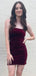 Simple Sweetheart Sleeveless Short Mermaid Velvet Homecoming Dresses For Party Online, HD0875