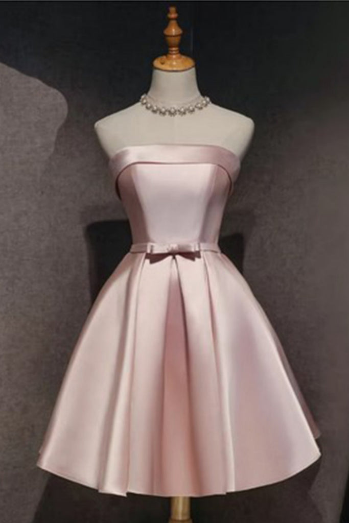 Soft Sweetheart Sleeveless A-line Satin Homecoming Dresses Online, HD1106