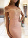 Elegant Pink Lace Off-Shoulder Mermaid Long Prom Dress Ideas, Evening Party Dresses, OLP1337