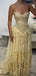 Elegant Yellow Floral Sweetheart A-Line Long Prom Dress Ideas, Evening Party Dresses , OLP1244