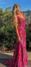 Unique Pink Spaghetti Strap Mermaid  Long Prom Dress Ideas, Evening Party Dresses, OLP1369