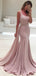 Elegant Pink One-Shoulder Mermaid Long Prom Dress Ideas, Evening Party Dresses, OLP1338