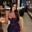 Sexy Applique Purple Spaghetti Strap Mermaid Long Prom Dress Ideas, Evening Party Dresses, OLP1381