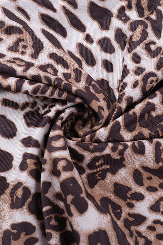Sexy Leopard Print Lace Spaghetti Strap Mermaid Side Slit Long Prom Dress Ideas, Evening Party Dresses, OLP1356