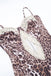 Sexy Leopard Print Lace Spaghetti Strap Mermaid Side Slit Long Prom Dress Ideas, Evening Party Dresses, OLP1356
