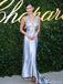 Elegant Silver V-Neck Mermaid Long Prom Dress Ideas, Evening Party Dresses, OLP1316